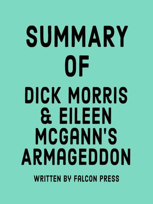 cover image of Summary of Dick Morris & Eileen McGann's Armageddon